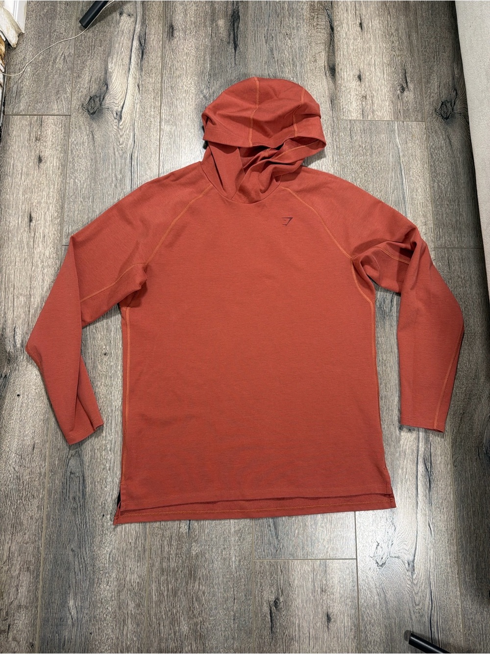 Gymshark Men’s Hooded Long Sleeve Shirt - Burnt Orange